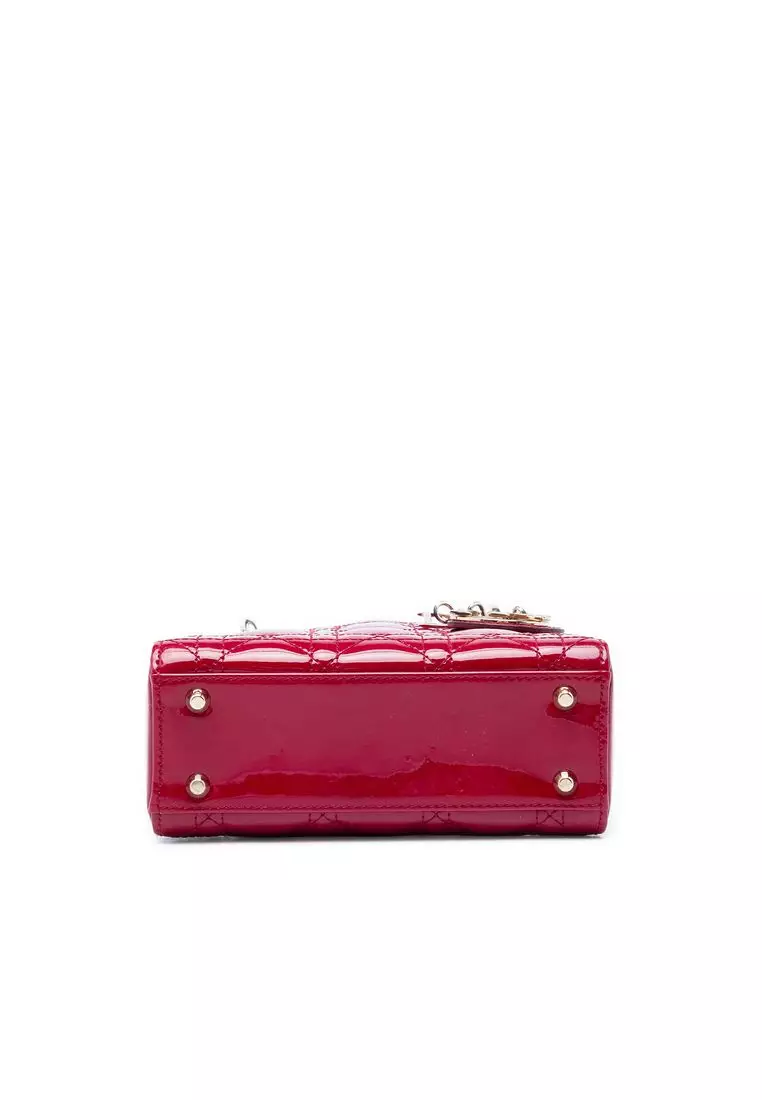 Pre-Loved Dior Mini Patent Cannage Lady Dior