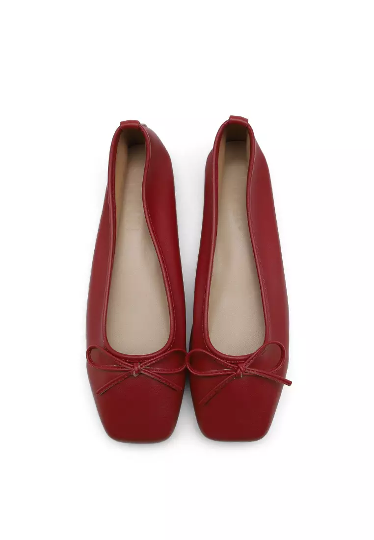 Ellisy Ribbon Flats (1cm) - Red