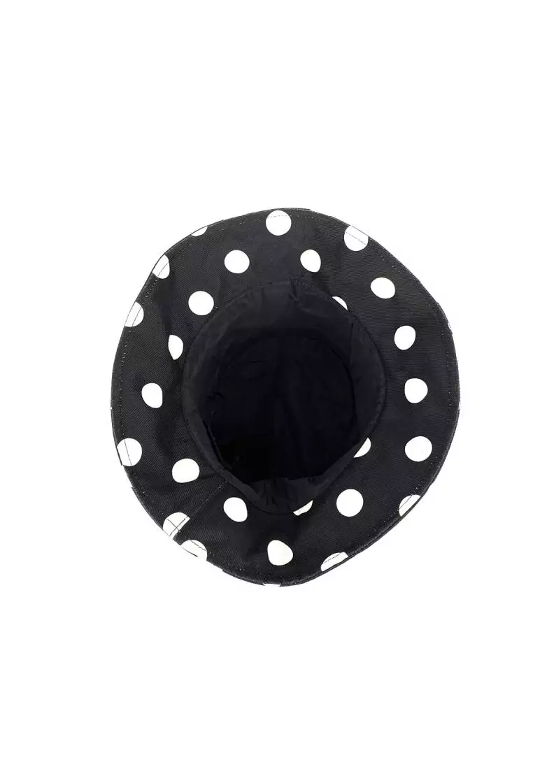 Prada Miu Miu Polka Dot Bucket Hat Black White