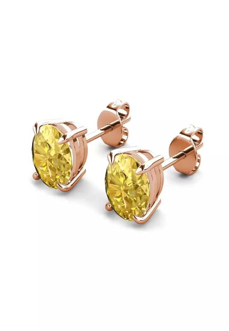 Her Jewellery Rayna Earrings (6x8mm) - Crushed Ice Stone made with High-carbon diamond & Zircons