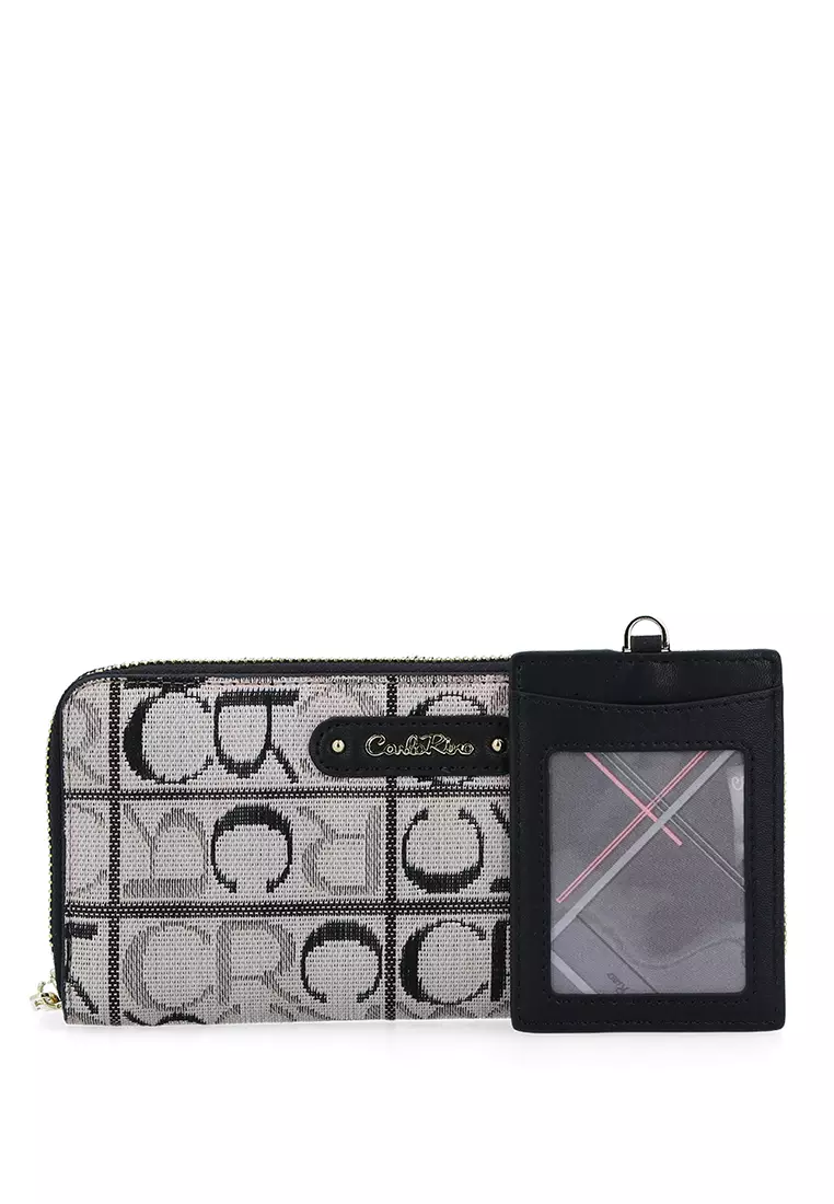 Buy Carlo Rino Black Carlo GEO Jacquard Wallet With Lanyard 2024
