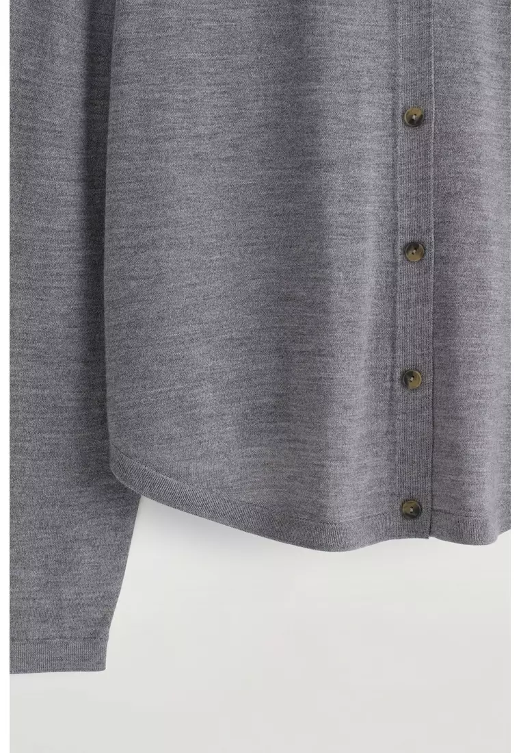 CIRCLE-CUT MERINO WOOL CARDIGAN