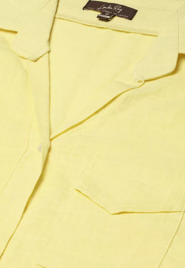 Yellow Woven Pocket Detail Shirt