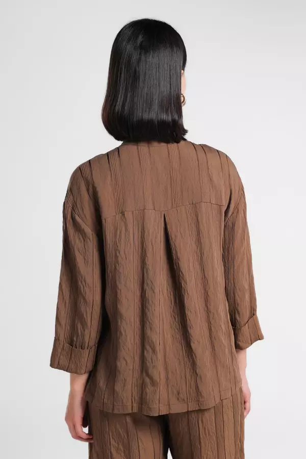 Minimal x Tasya Farasya - Durma - Kemeja Tunic Tussel Tekstur - Khaki