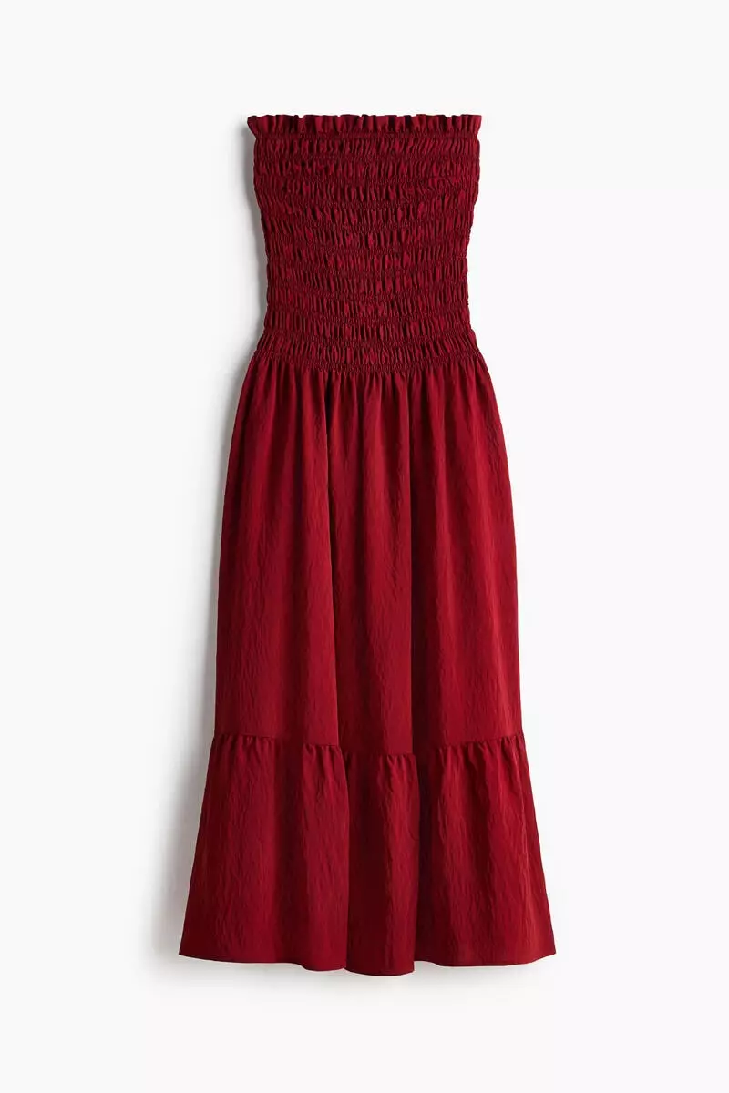 Smocked bandeau dress