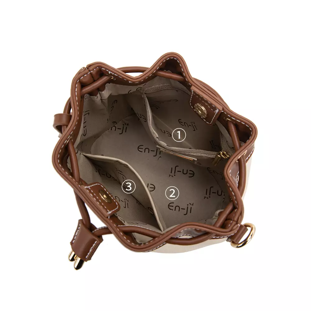 En-ji Monbin Handbag Wanita Warna Cream