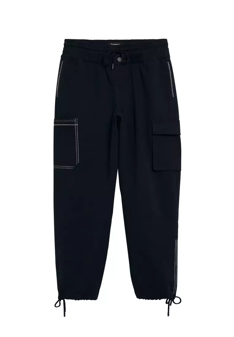 Cargo pants with drawstring