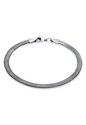 Kuzzoi black Bracelet Men Chunky Chain Fishbone Oxidized 2E3CEACCFAFFCEGS_1