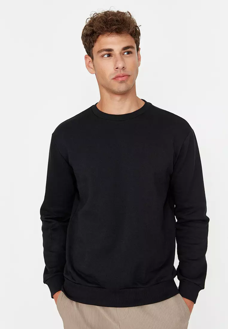 Jual Trendyol Basic Crewneck Sweatshirt Original 2025 ZALORA