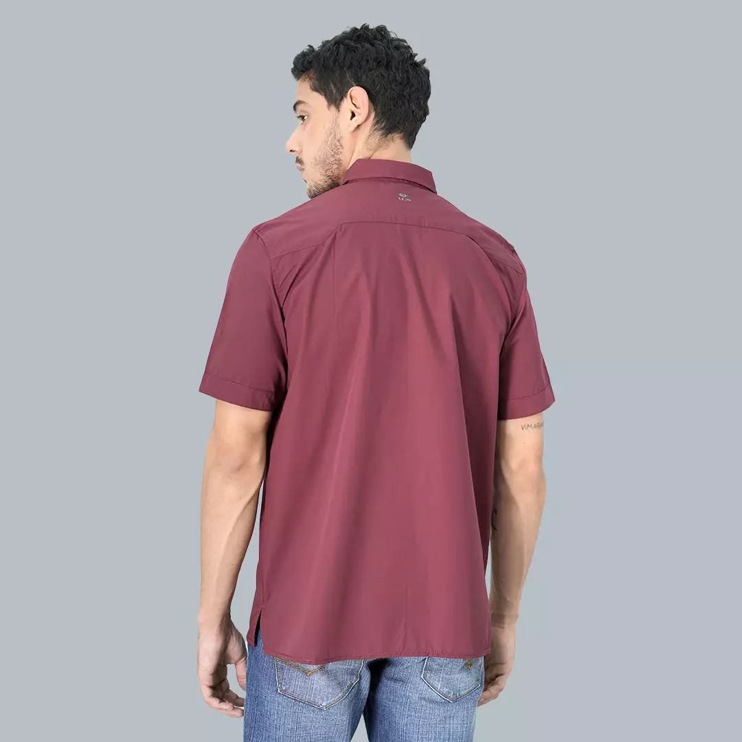 LGS - Kemeja Casual Pria Polos Warna Maroon CSH.271.S2001.215.C
