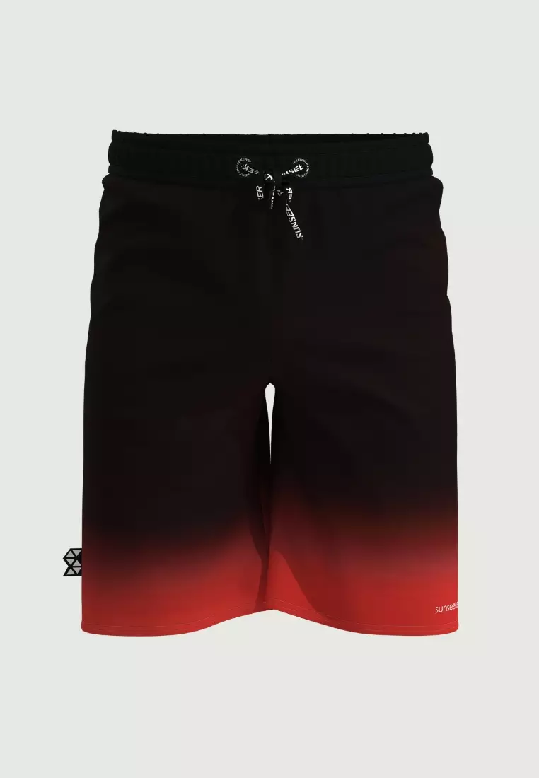City Light Orange Drawstring Elastic Waistband 20" Boardshorts