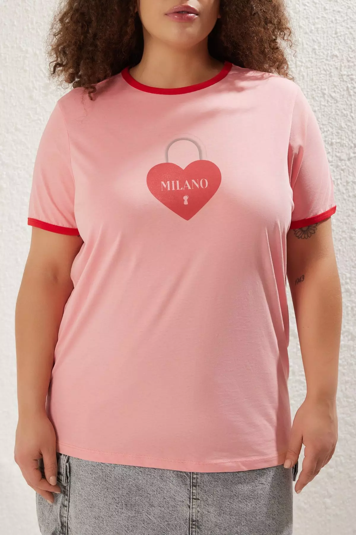 Plus Size Crew Neck Printed T-shirt