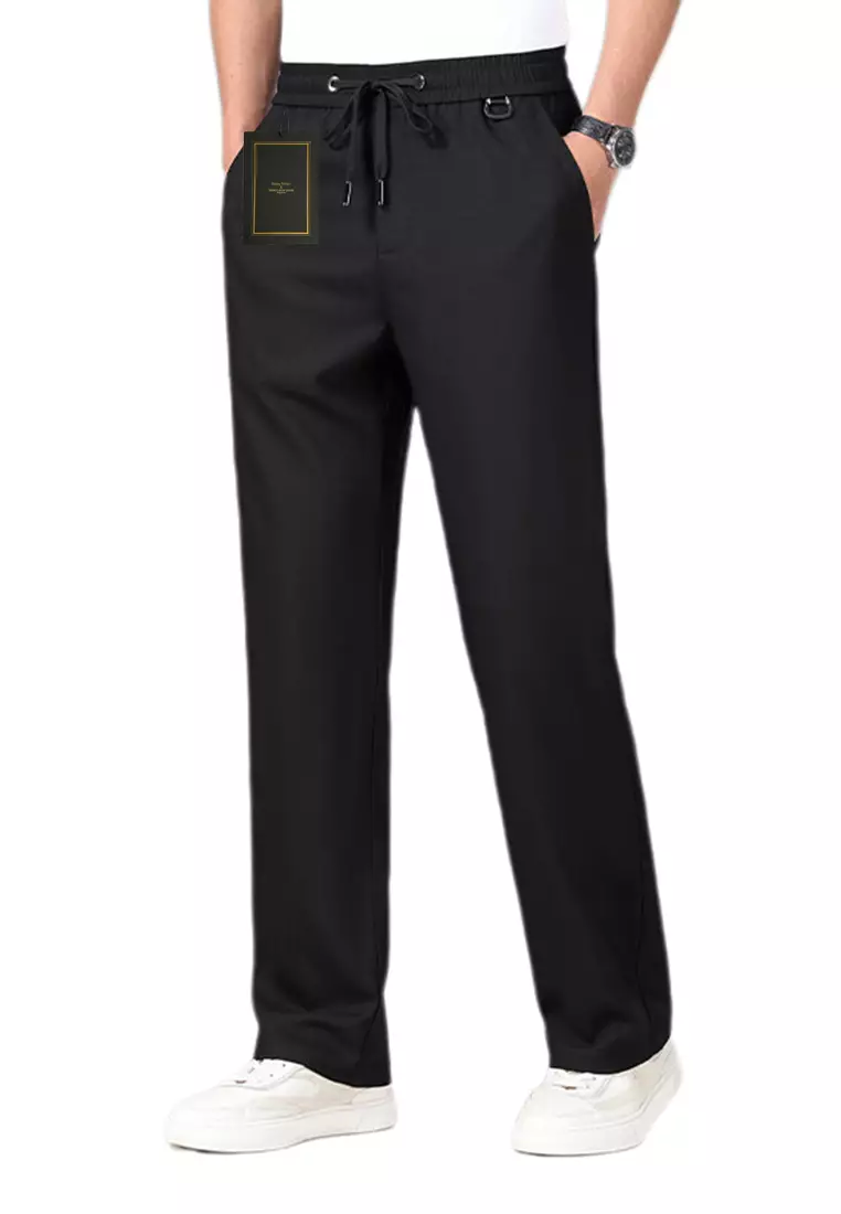 冰絲感亞麻直筒休閒褲 WK-GF6103