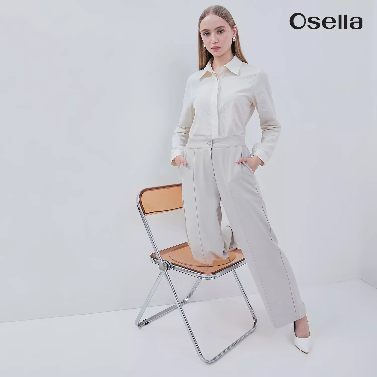 Osella Sera Wide Leg Pants Comfortable High-Waist Pants 2181660150 | Celana Panjang Wanita