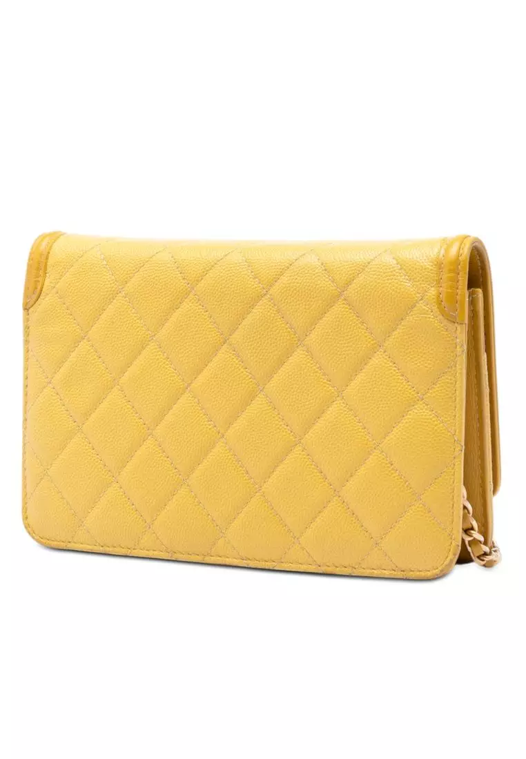 Pre-Loved Chanel Caviar Cc Filigree Wallet On Chain
