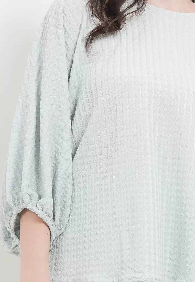Dolman Sleeve Textured Blouse