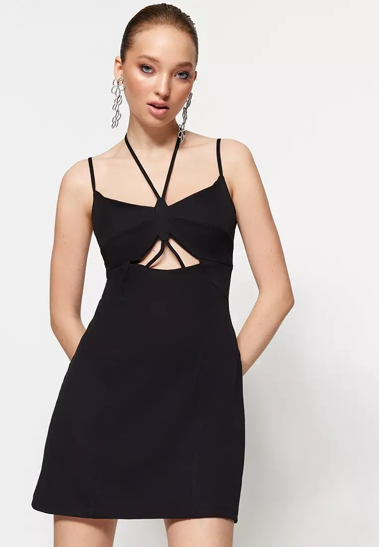 Trendyol Fitted Mini Cutout Dress 2024, Buy Trendyol Online