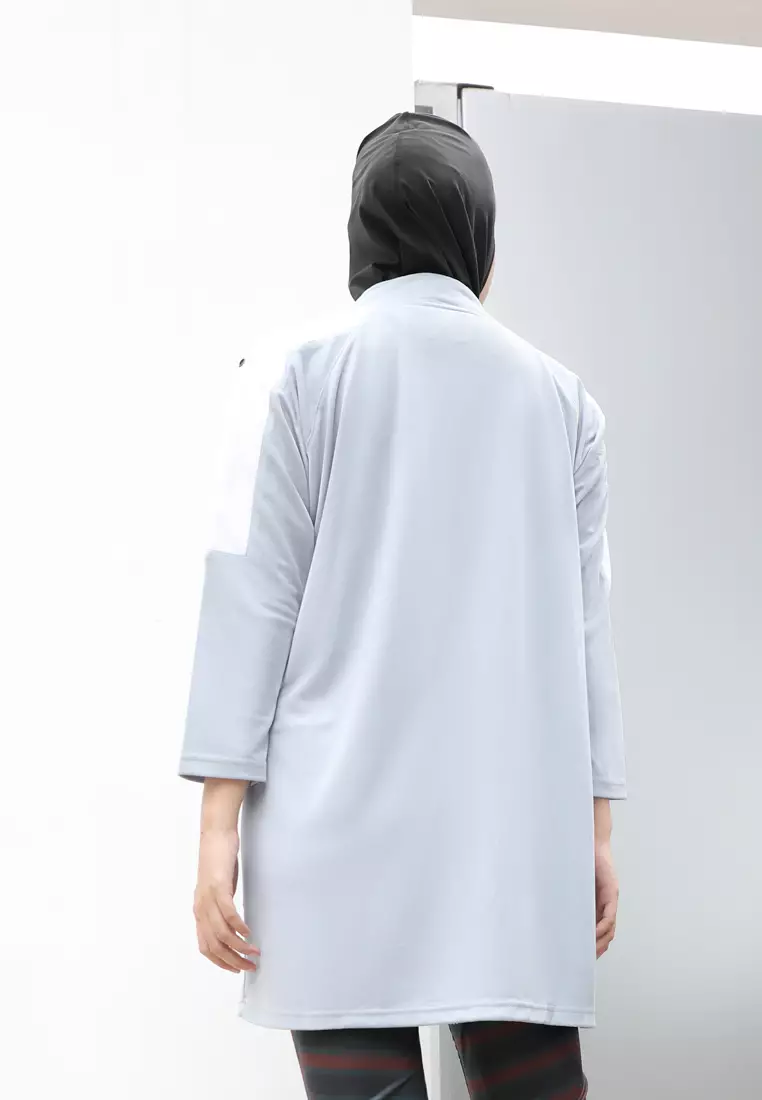 Zelena - Noa Zipper Sport Tunic | Atasan Olahraga Wanita - Grey