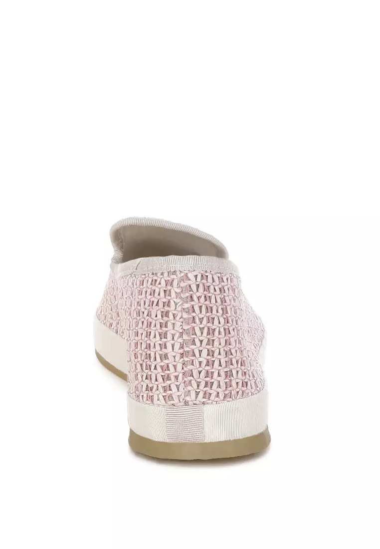 Sepatu Slip-On Ujung Bulat Warna Pink