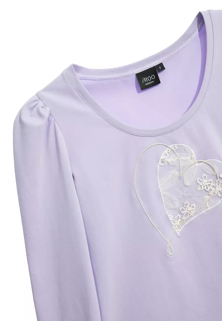 Puff Sleeve Heart Graphic Top
