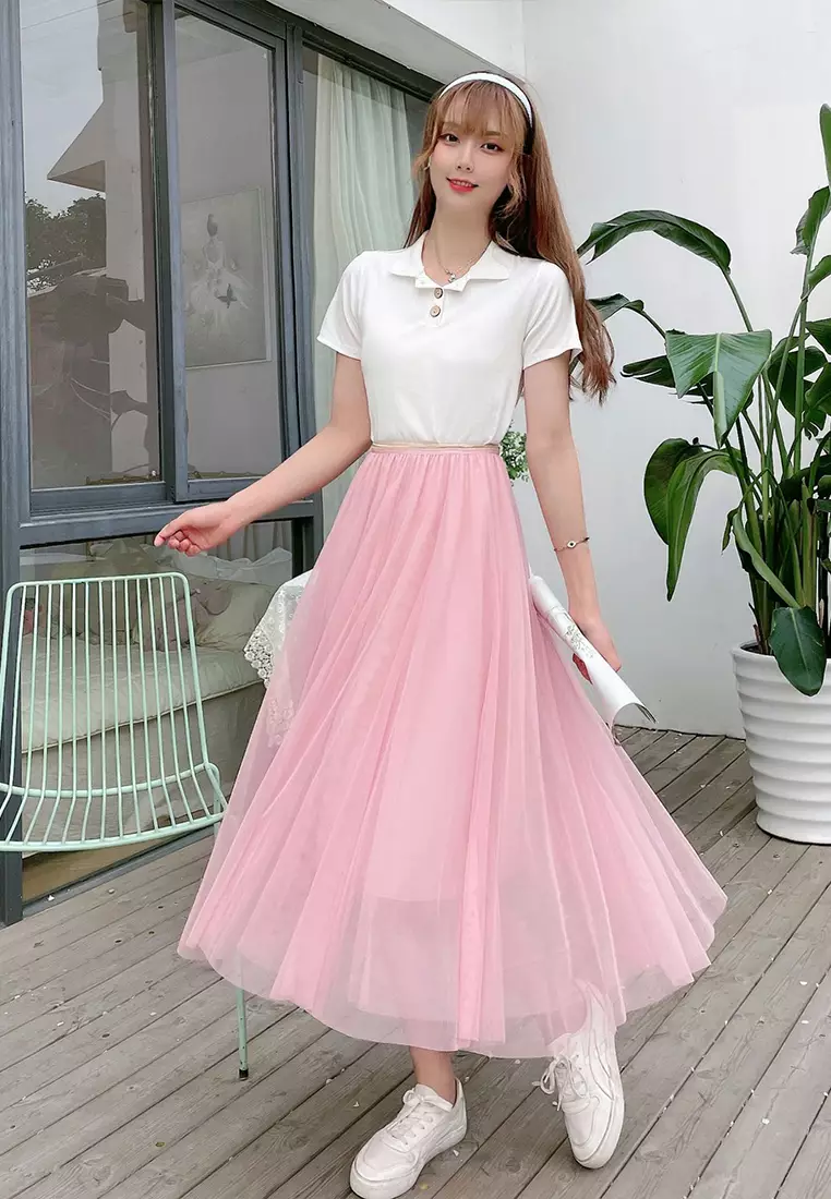 Puffy long skirt shop