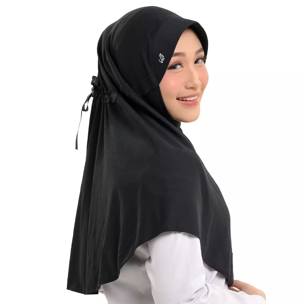 Rabbani - Kerudung Sekolah Instan Innova Lx - Black L (New)