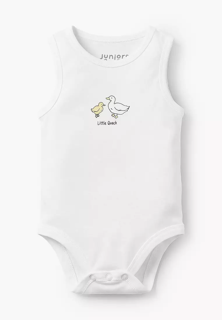 Babyshop Pack Of 7 Juniors Crew Neck Sleeveless Bodysuit With Duck Print