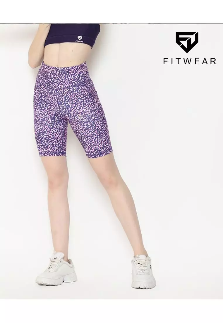 Fitwear - Legging Pendek Olahraga Wanita WANDA SIDE POCKET - PURPLE DOOTS