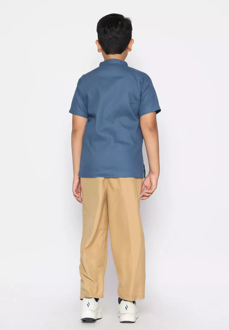 Baju Koko Set Anak Laki Bordir Wajik Navy - GENUINE