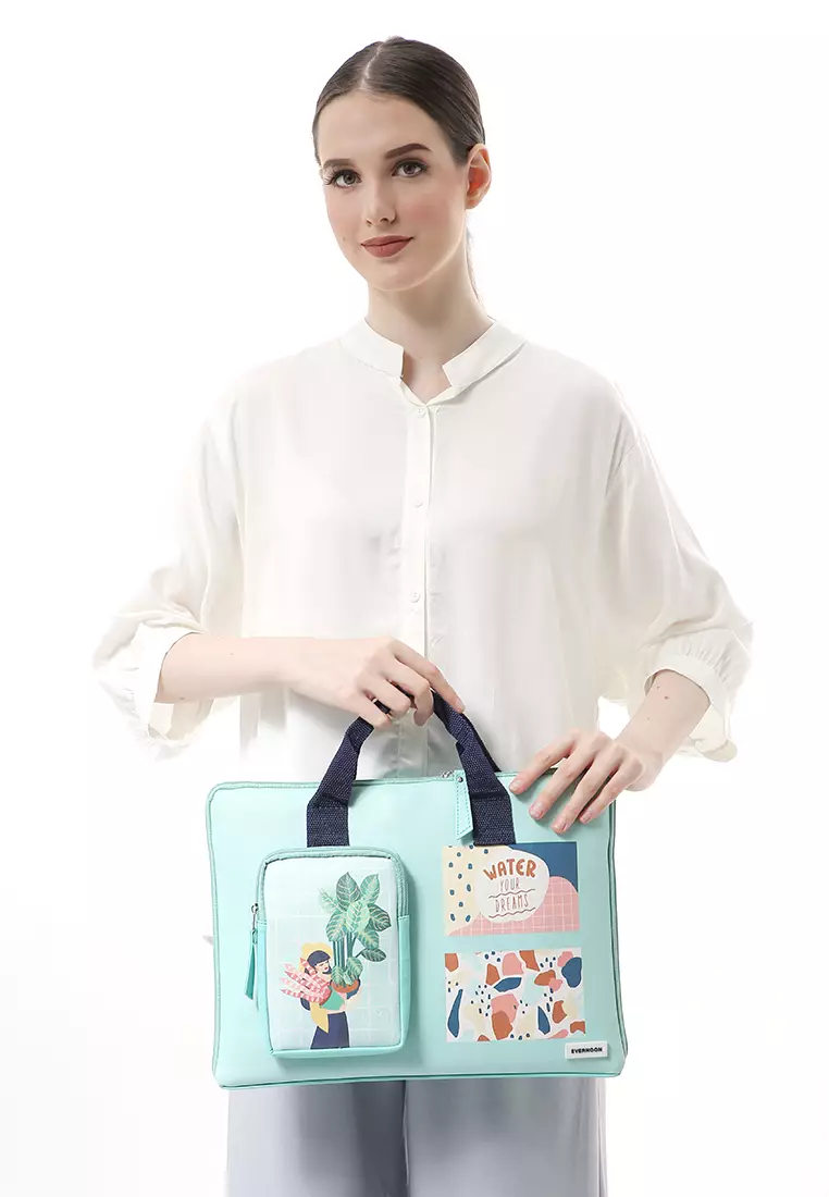 Jual Evernoon Tas Laptop Wanita Front Pocket Dengan Gambar Cantik Premium  Quality - Tosca Original 2023