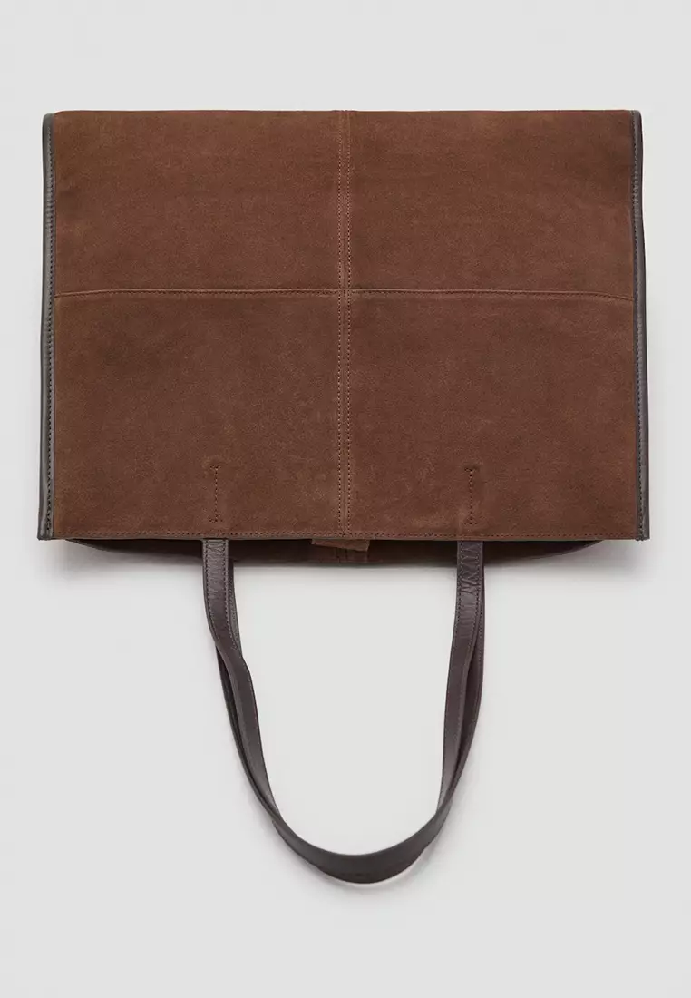 Suede Leather Shopper Bag