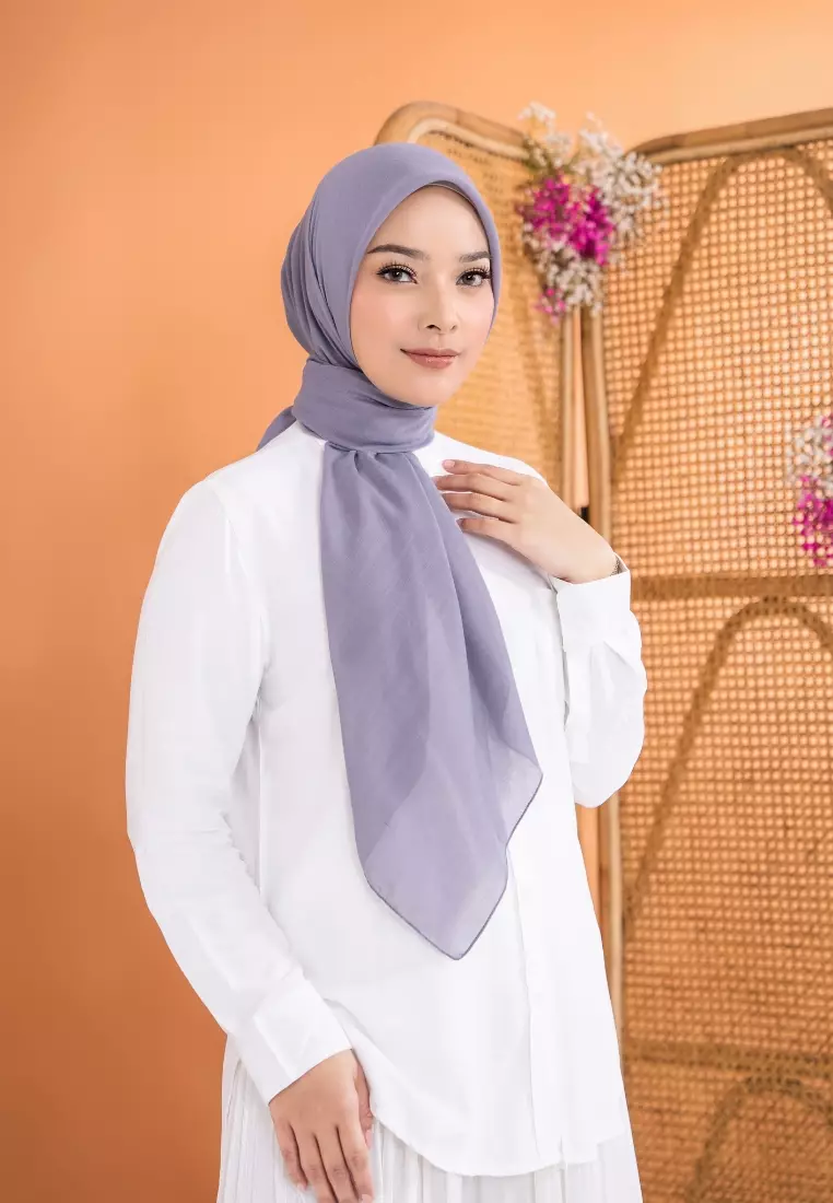 ZM Zaskia Mecca - Shiza Ocean Slate Kerudung Segi Empat