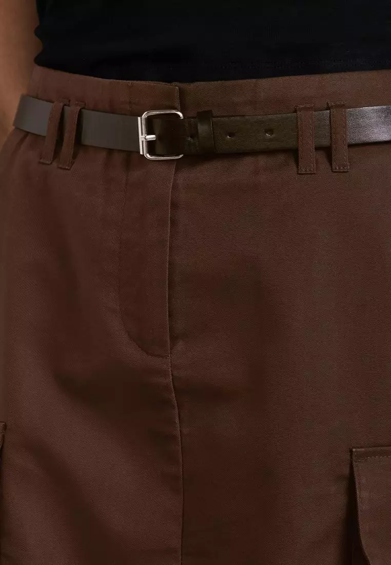 Cotton Blend Utility Skirt