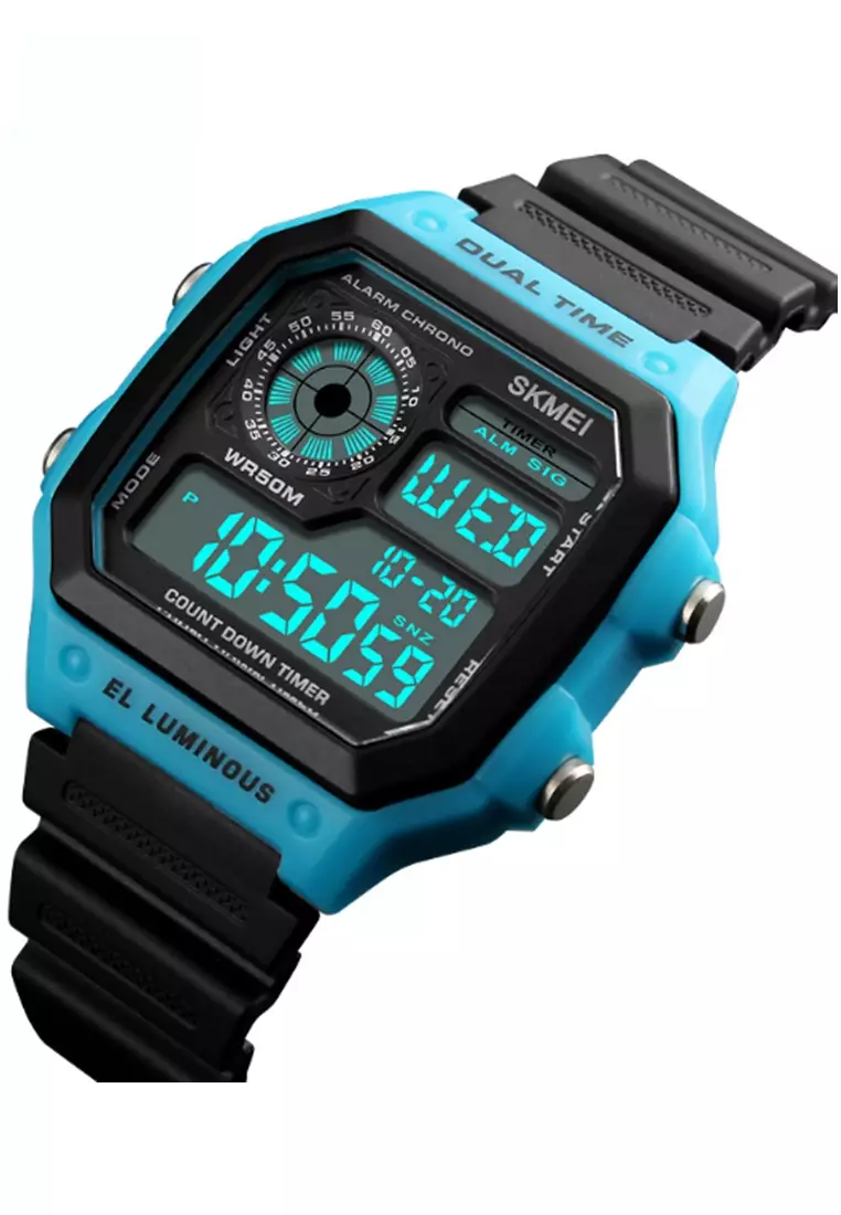 Jam Tangan Casual Digital Pria Stopwatch Waterproof Many Function Strap Tali Material Silicone JK91 ORIGINAL