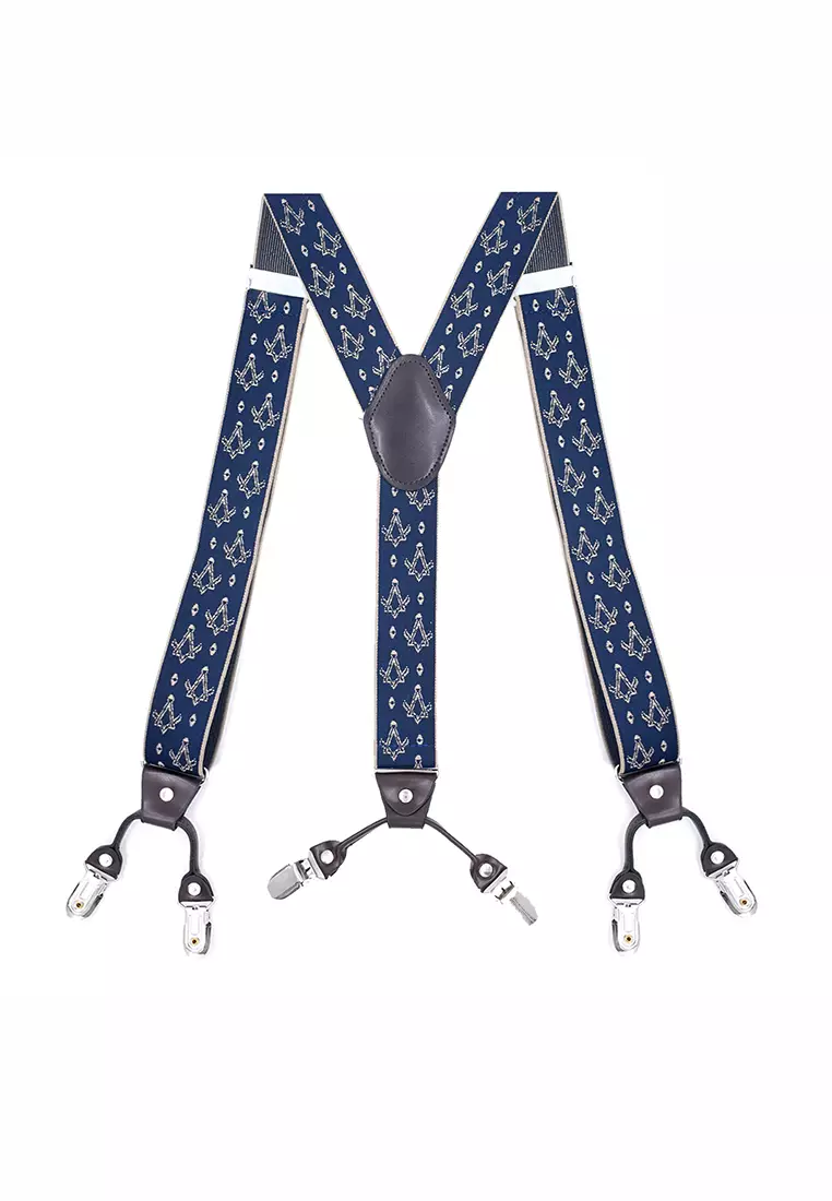 Men's Adjustable Elastic 6 Clips Suspenders