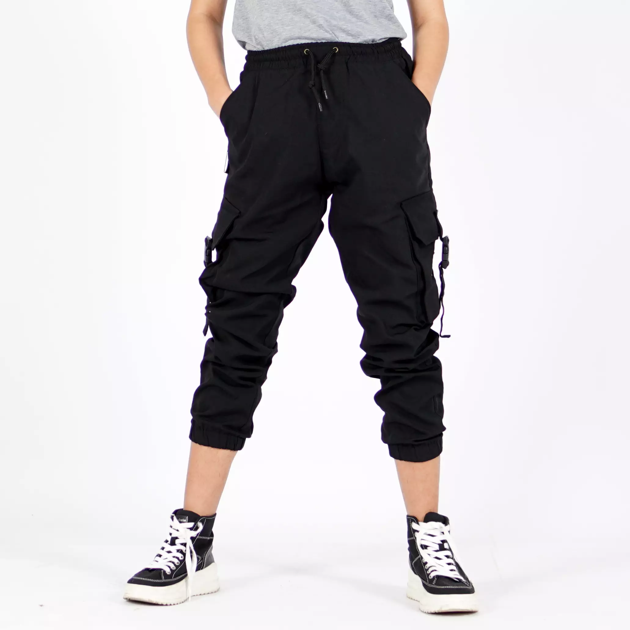  ARTHA Celana Hypebeast Celana Wanita Celana Cargo Jogger Pant - HITAM