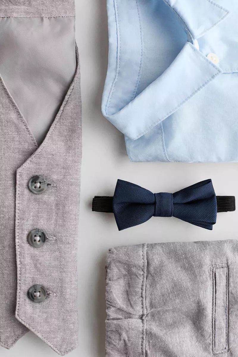 4-piece linen-blend dressy set