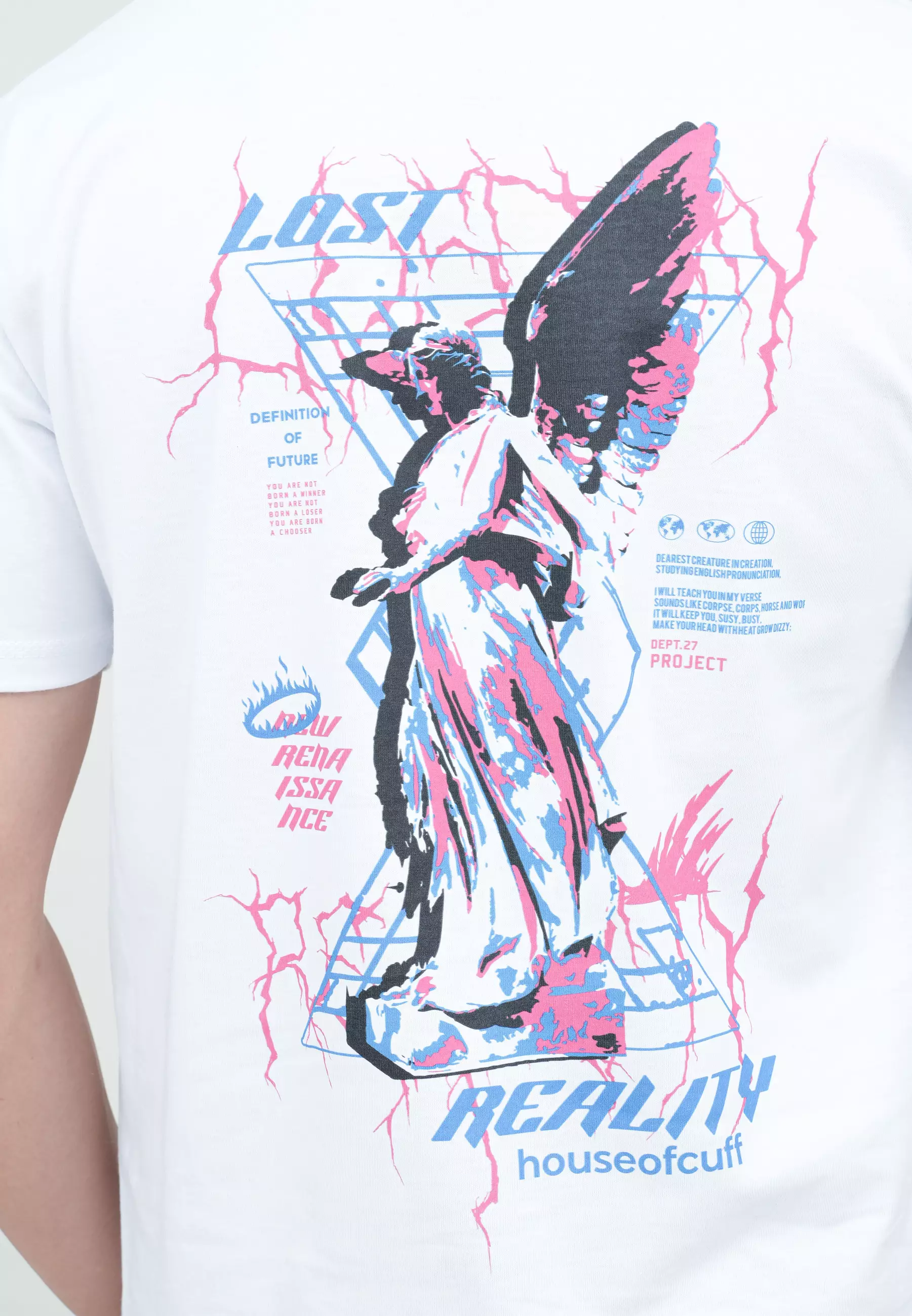 Houseofcuff T- shirt Kaos Putih Lost Reality Tersedia Size S - 4XL