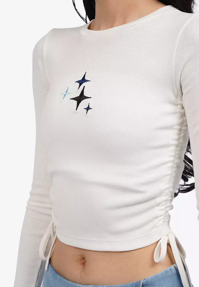 Long Sleeve Top with Side Drawstring