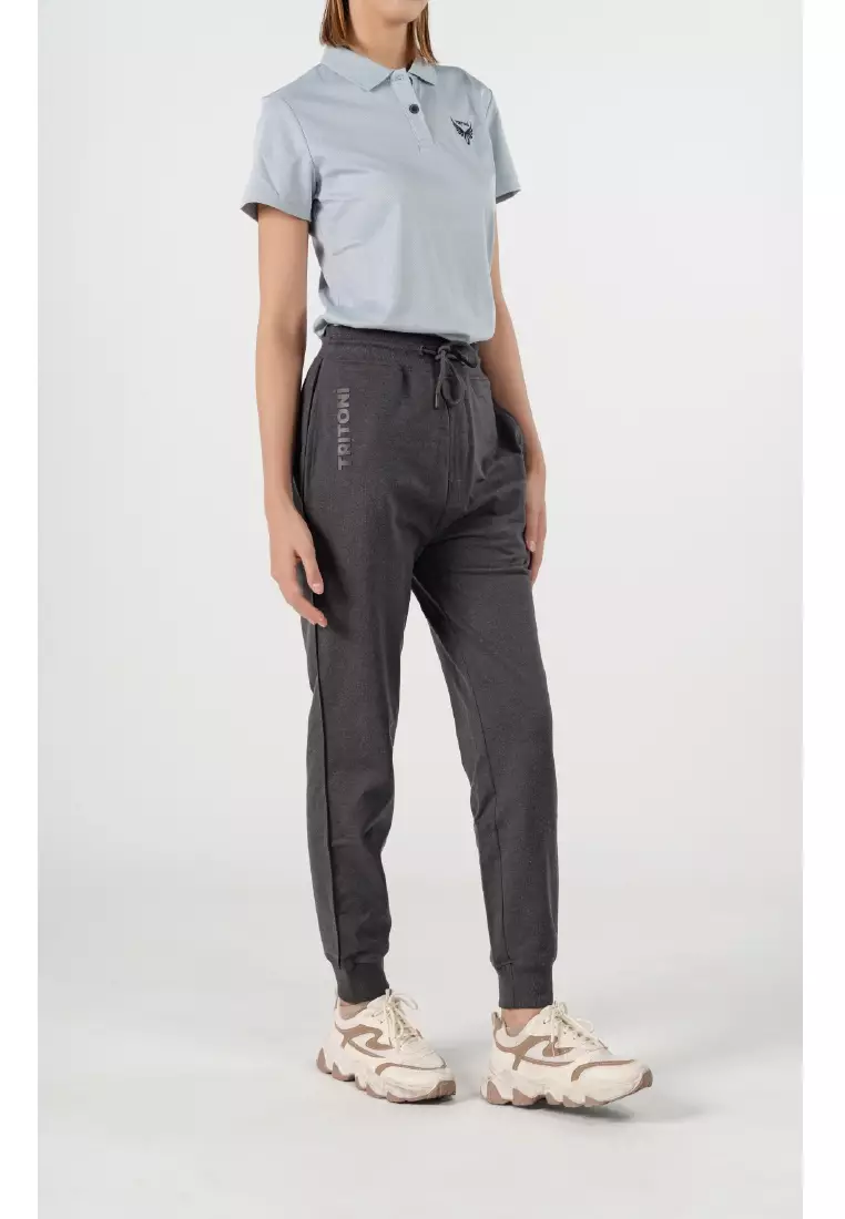 Graceful Cut Tritoni Cotton Terry Jogger