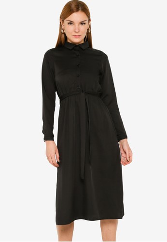 black button up shirt dress