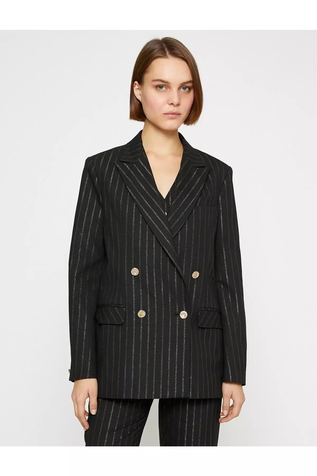 Buy KOTON Shimmering Double Breasted Blazer Jacket 2025