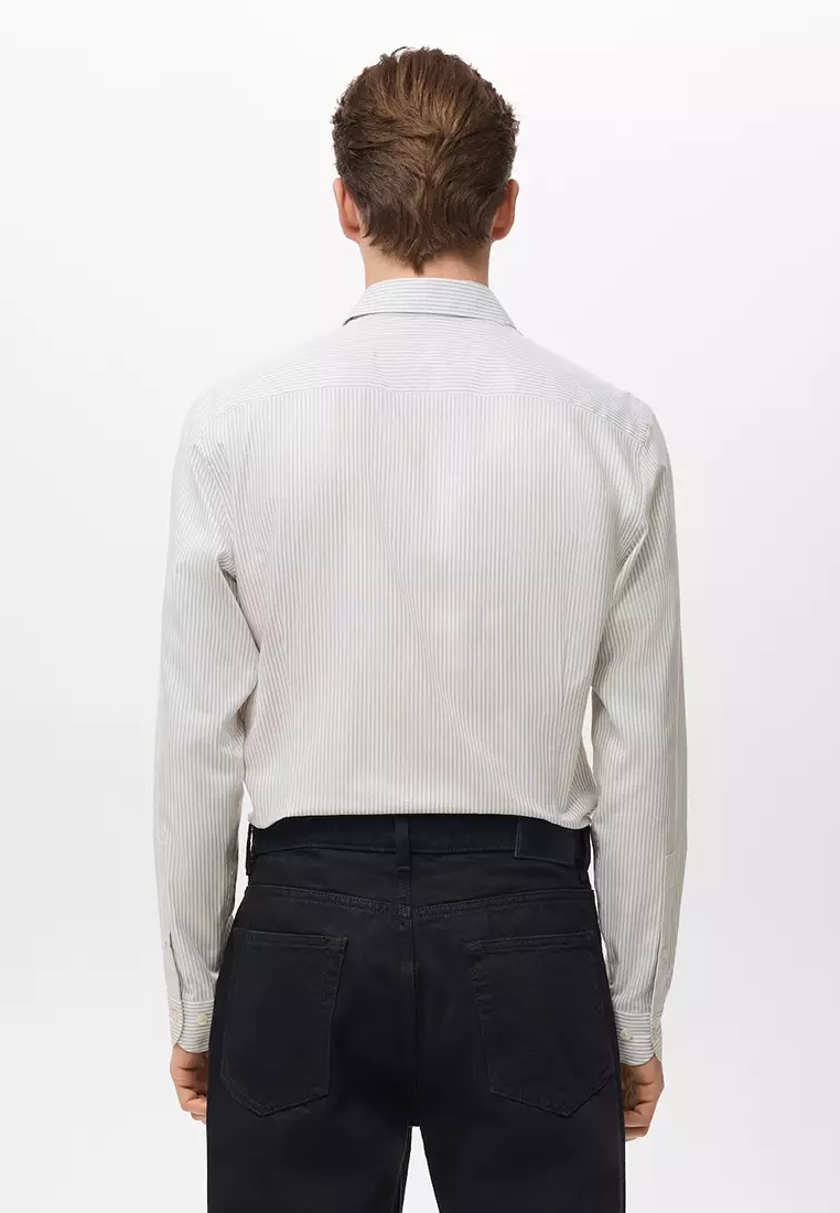 100% Cotton Slim-Fit Striped Shirt