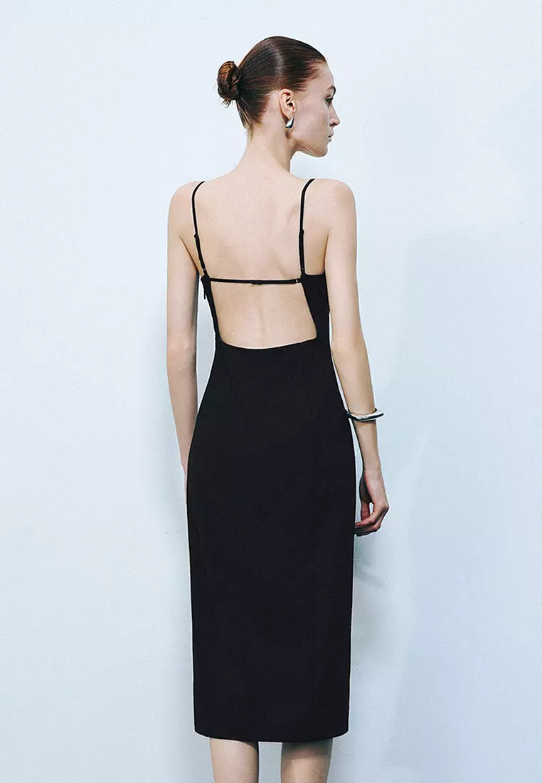 Slip Midi Dress With Slit