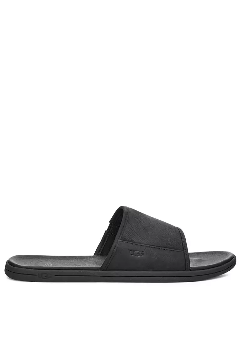 Discount on Ugg  shoes - SKU: Ugg Men's Seaside Slide Sandal - Black Leather (1117656-Blle)