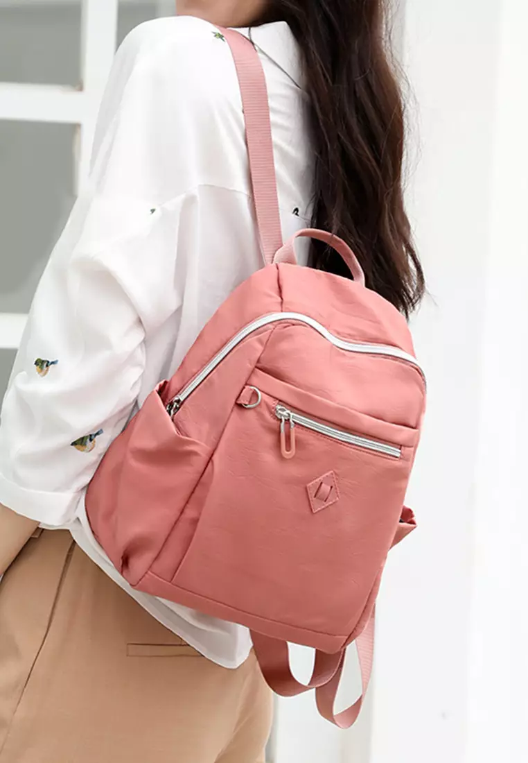Pink clearance nylon backpack