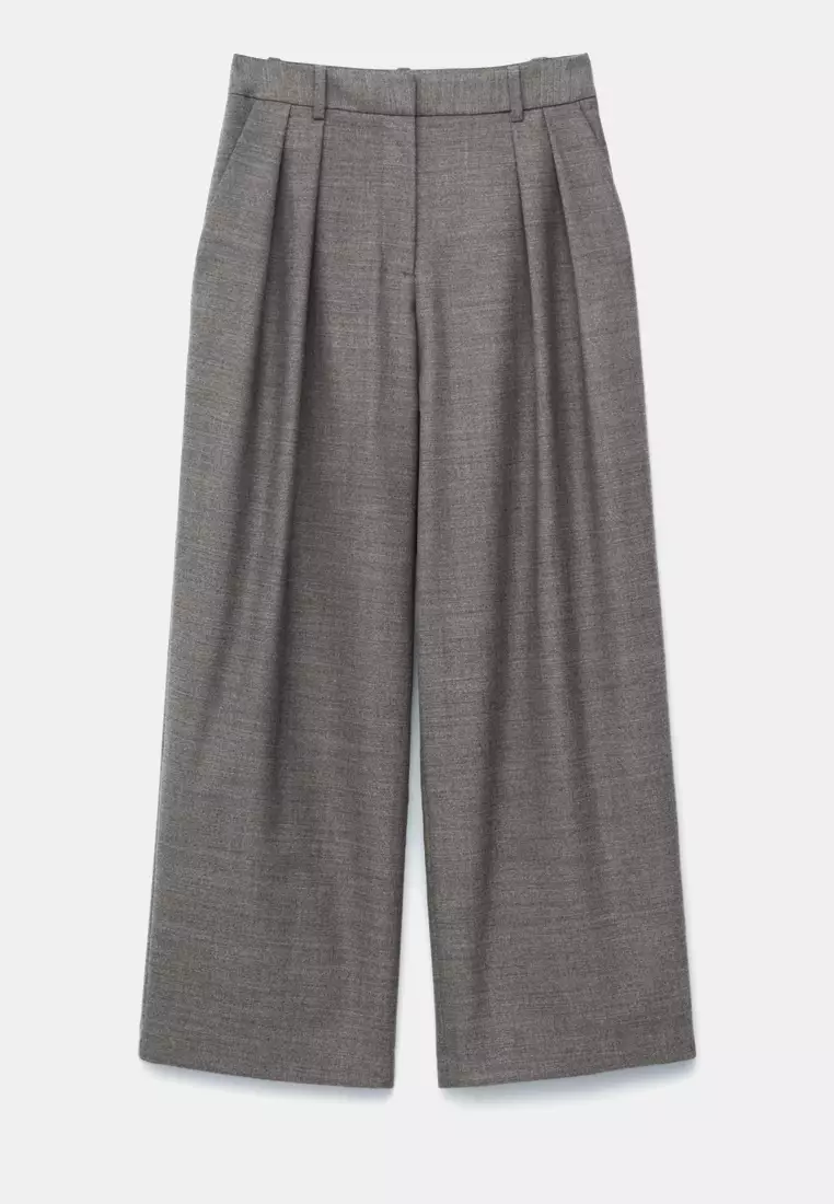 Wool-Blend Tailored Trousers