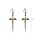 Glamorousky silver 925 Sterling Silver Plated Black Creative Personality Dagger Earrings with Citrine 65543ACB6D0C8FGS_2