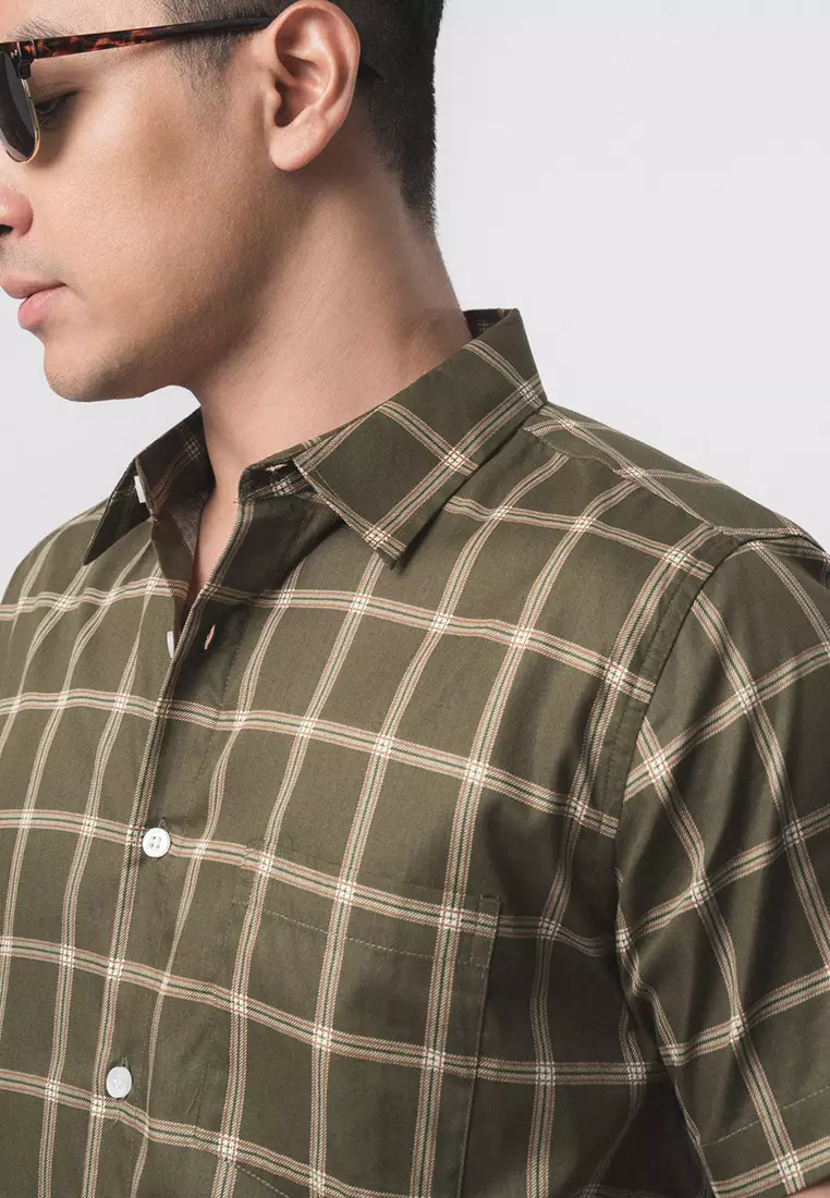 Roma Plaid Shirt Dark Green SS