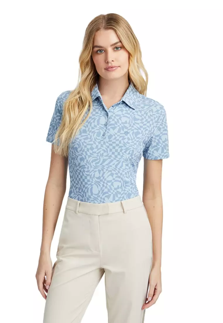 G/FORE Women’s Distorted Check Silky Tech Nylon Polo